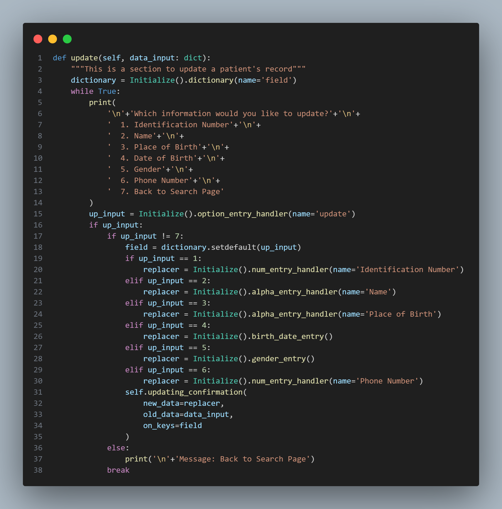 instance update codes